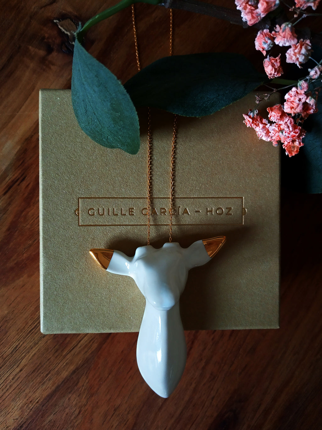 Ears Gold Doe Stag Pendant