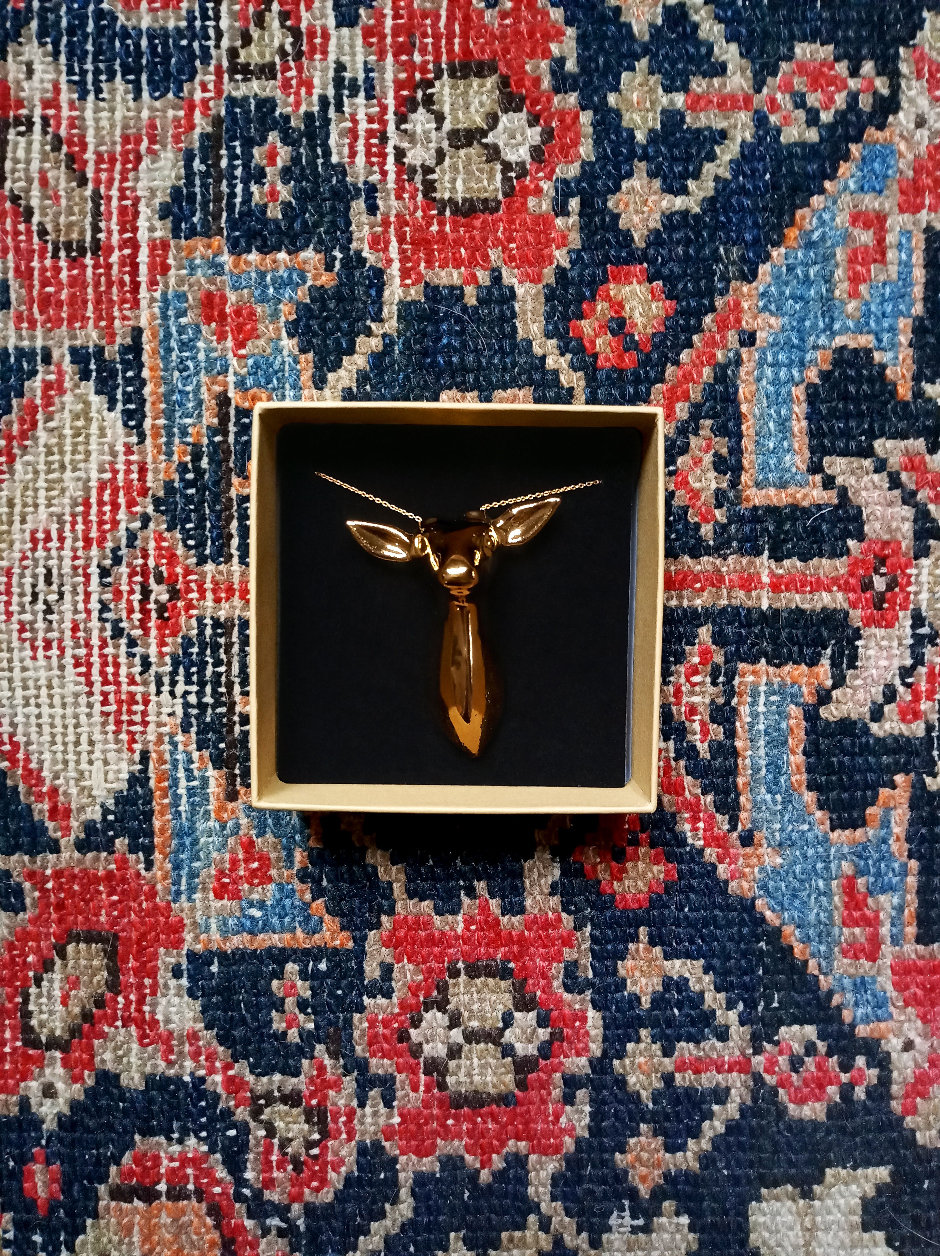 Gold Doe Stag Pendant