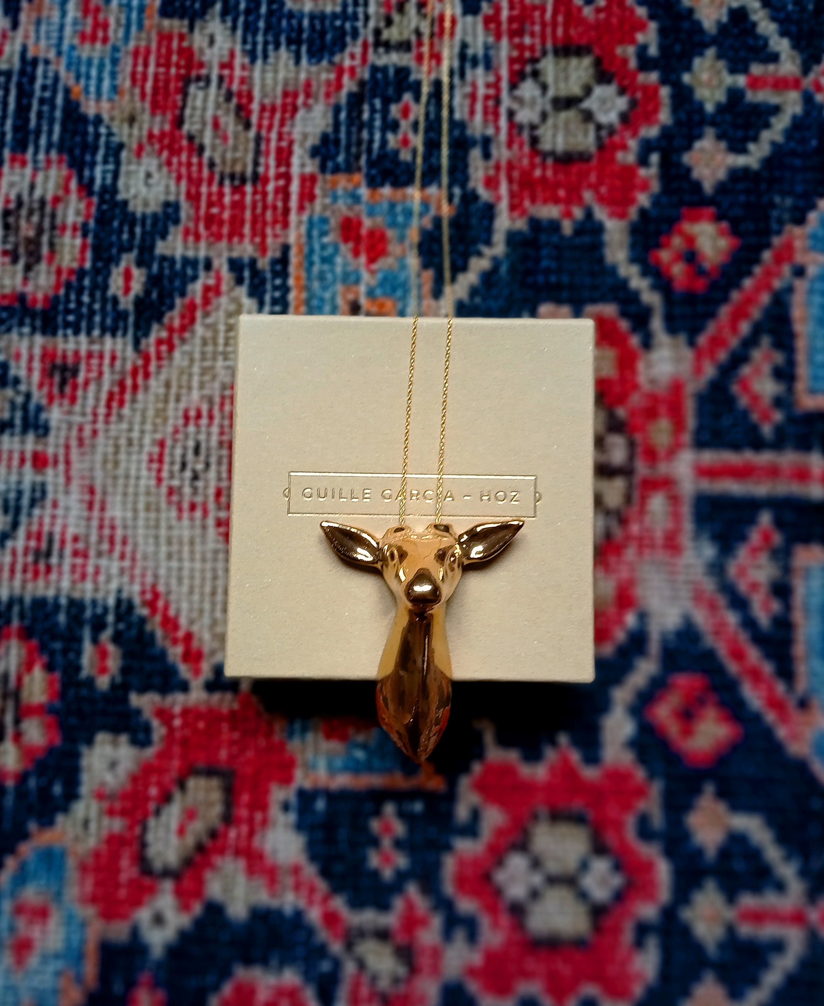 Gold Doe Stag Pendant