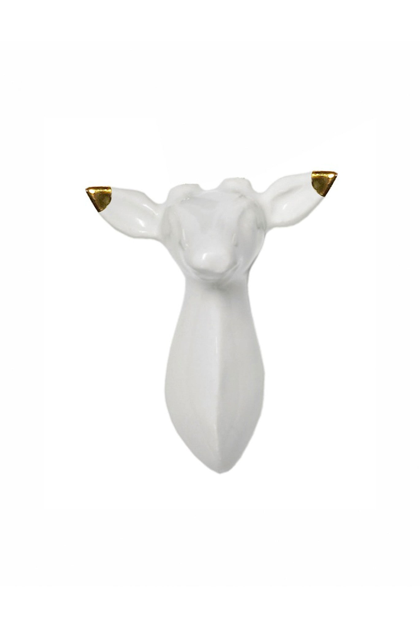 Broche de ciervo dorado con orejas